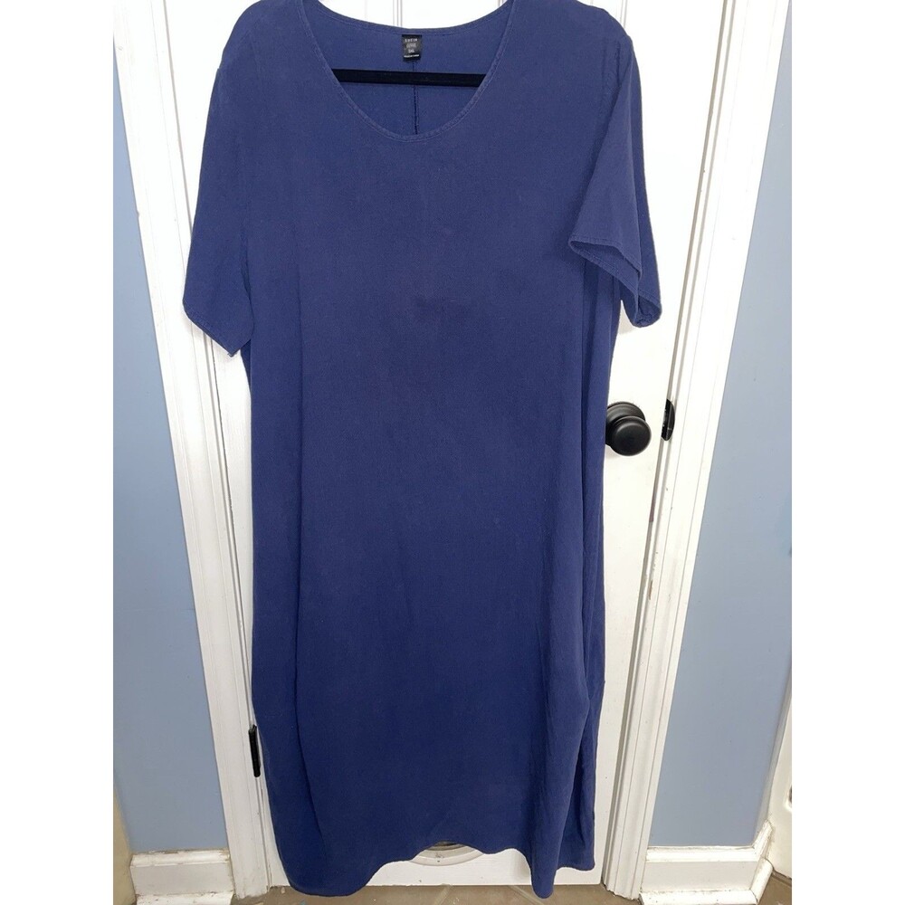 Shein 3XL Navy Blue Long Dress With Sleeves 100% Cotton